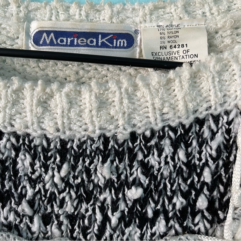 Mariea Kim Patchwork Apple Checkboard Vintage Swe… - image 2